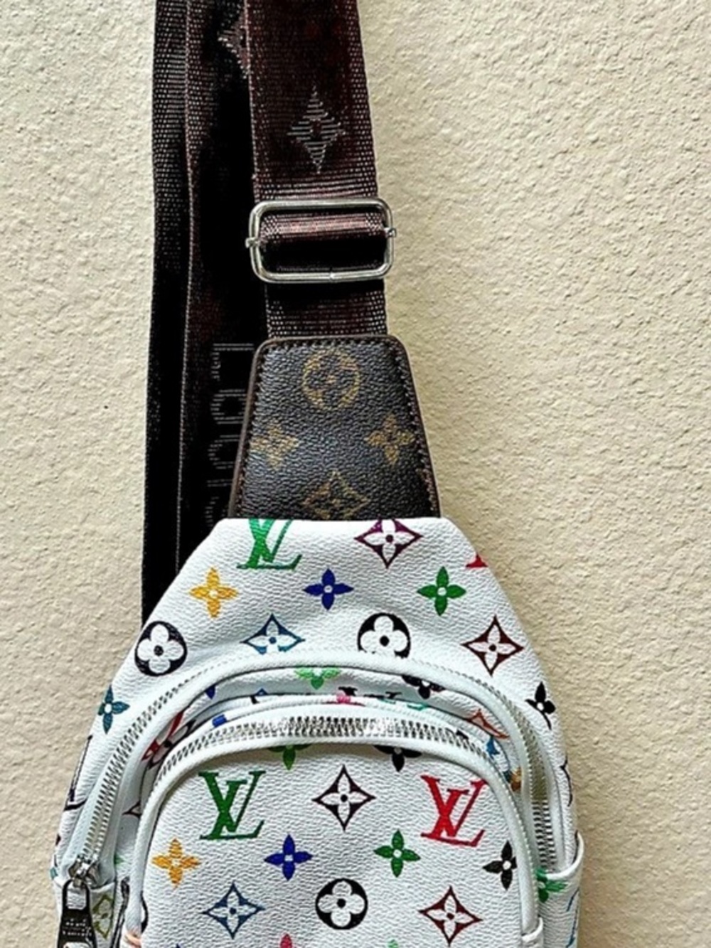 Designer inspired Multicolor Monogram Crossbody Bag Like New